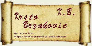 Krsto Brzaković vizit kartica